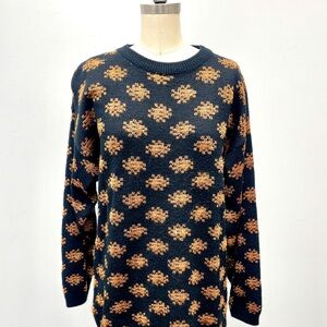 Vintage 80s Amanda Smith Black and Metallic Copper Sweater